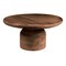 Hello Honey Round Mango Wood Coffee Table with Stacked End Grain Base